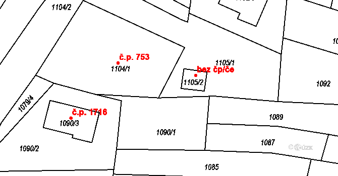 Tachov 38311135 na parcele st. 1105/2 v KÚ Tachov, Katastrální mapa