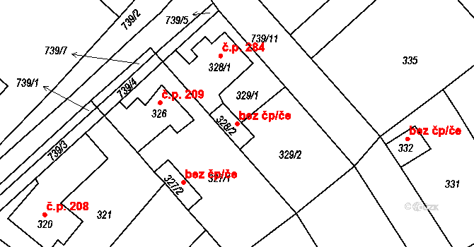 Loděnice 40578135 na parcele st. 328/2 v KÚ Loděnice u Berouna, Katastrální mapa
