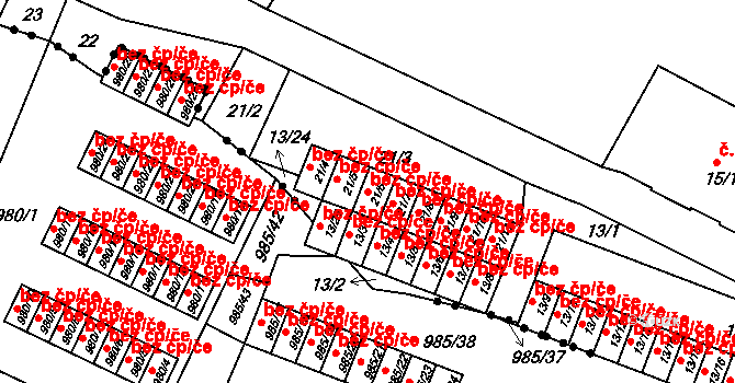 Liberec 40810135 na parcele st. 21/6 v KÚ Horní Růžodol, Katastrální mapa