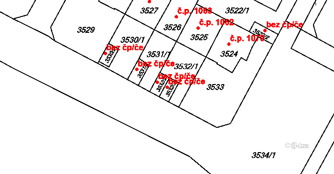 Litoměřice 41093135 na parcele st. 3532/3 v KÚ Litoměřice, Katastrální mapa