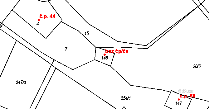 Volfířov 43072135 na parcele st. 148 v KÚ Volfířov, Katastrální mapa