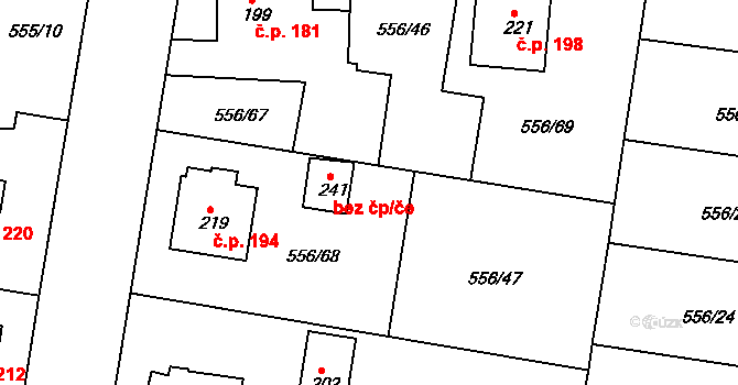 Krušovice 44403135 na parcele st. 241 v KÚ Krušovice, Katastrální mapa