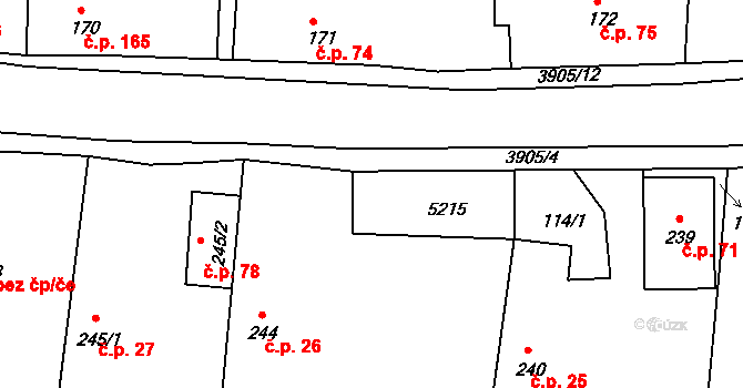 Brumovice 77 na parcele st. 5215 v KÚ Brumovice u Opavy, Katastrální mapa
