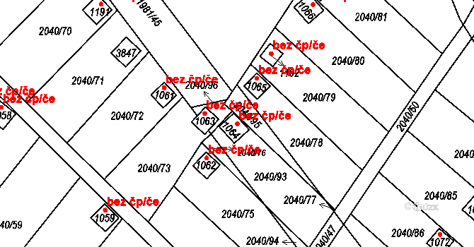Krupka 45068135 na parcele st. 1064 v KÚ Krupka, Katastrální mapa