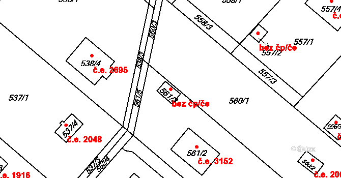 Plzeň 46075135 na parcele st. 561/3 v KÚ Doudlevce, Katastrální mapa
