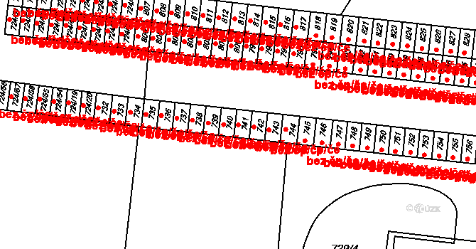 České Budějovice 46880135 na parcele st. 741 v KÚ České Budějovice 7, Katastrální mapa