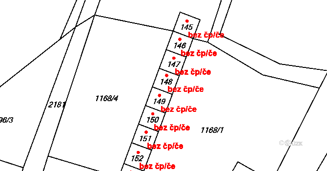 Ktiš 47985135 na parcele st. 148 v KÚ Dobročkov, Katastrální mapa