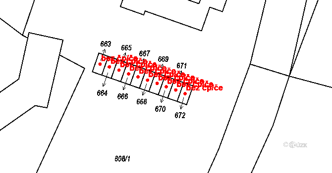 Lhenice 49159135 na parcele st. 670 v KÚ Lhenice, Katastrální mapa