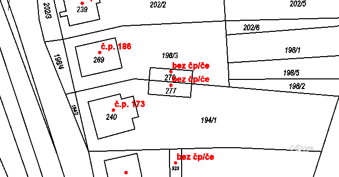 Pačlavice 49269135 na parcele st. 277 v KÚ Pačlavice, Katastrální mapa