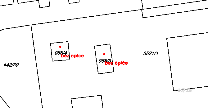 Otrokovice 50327135 na parcele st. 955/3 v KÚ Otrokovice, Katastrální mapa