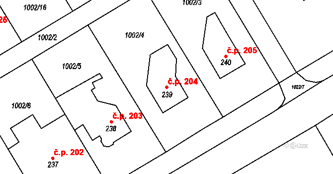 Velká Ves 204, Broumov na parcele st. 239 v KÚ Velká Ves u Broumova, Katastrální mapa