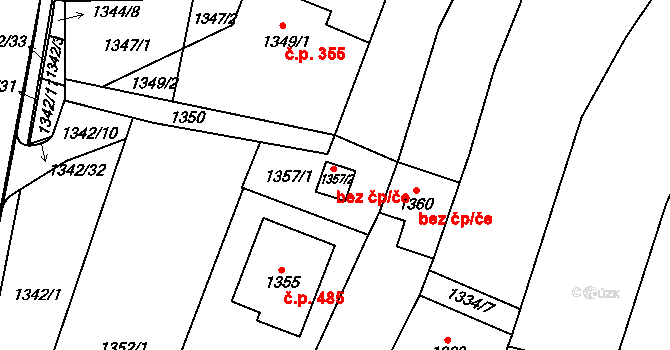 Velká Bíteš 80402135 na parcele st. 1357/2 v KÚ Velká Bíteš, Katastrální mapa