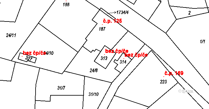 Svojetín 103535136 na parcele st. 313 v KÚ Svojetín, Katastrální mapa