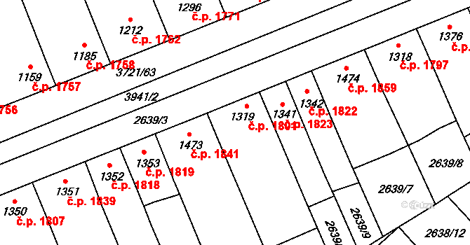 Břeclav 1801 na parcele st. 1319 v KÚ Břeclav, Katastrální mapa