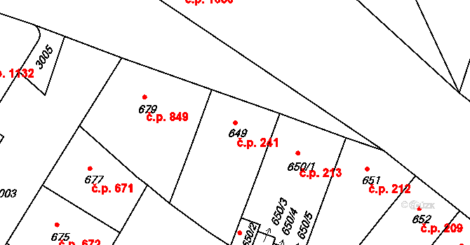 Nusle 241, Praha na parcele st. 649 v KÚ Nusle, Katastrální mapa