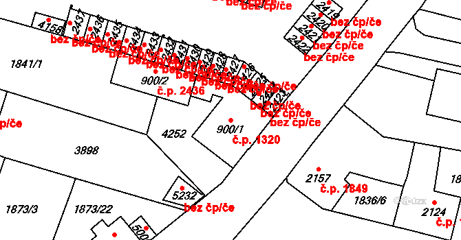 Dvůr Králové nad Labem 1320 na parcele st. 900/1 v KÚ Dvůr Králové nad Labem, Katastrální mapa