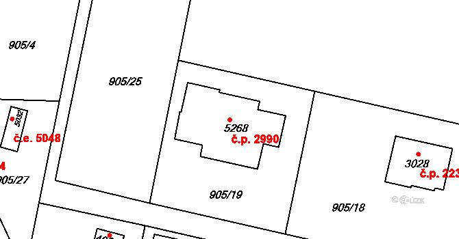Dvůr Králové nad Labem 2990 na parcele st. 5268 v KÚ Dvůr Králové nad Labem, Katastrální mapa