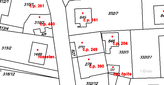 Michálkovice 249, Ostrava na parcele st. 277/1 v KÚ Michálkovice, Katastrální mapa