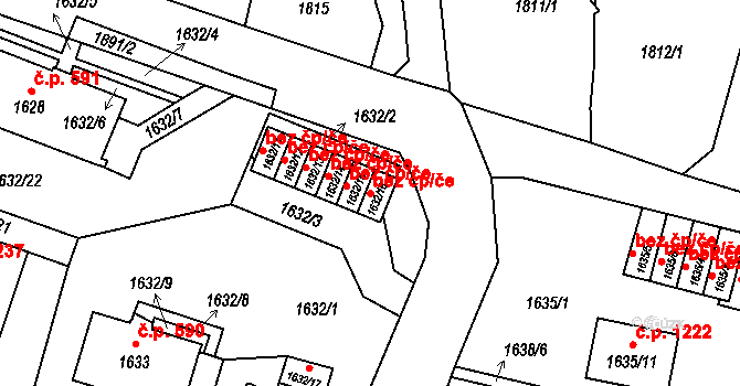 Liberec 41634136 na parcele st. 1632/16 v KÚ Ruprechtice, Katastrální mapa