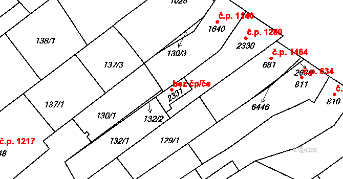 Velké Bílovice 43416136 na parcele st. 2331 v KÚ Velké Bílovice, Katastrální mapa