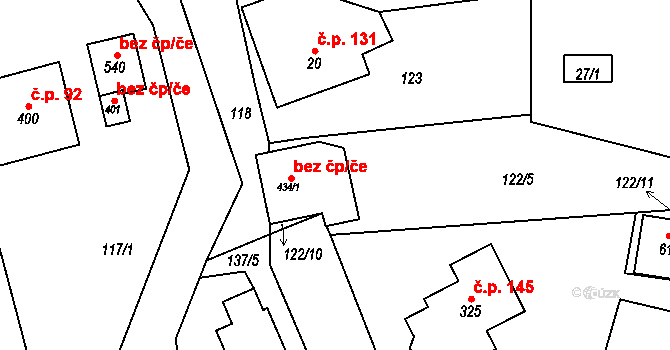 Libchavy 45447136 na parcele st. 434/1 v KÚ Dolní Libchavy, Katastrální mapa