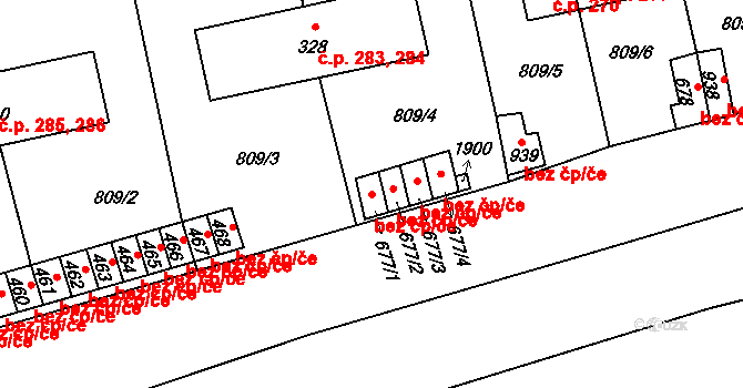 Chlumčany 46234136 na parcele st. 677/1 v KÚ Chlumčany u Přeštic, Katastrální mapa
