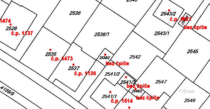 Roudnice nad Labem 50289136 na parcele st. 2538/2 v KÚ Roudnice nad Labem, Katastrální mapa