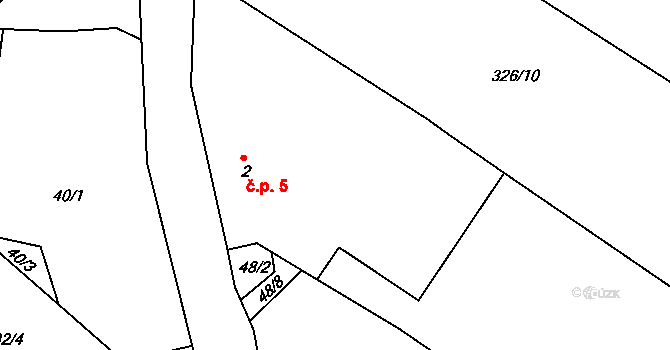 Kolišov 5, Bernartice na parcele st. 2 v KÚ Kolišov, Katastrální mapa
