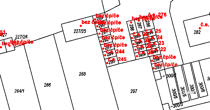 Velké Opatovice 244 na parcele st. 294 v KÚ Velké Opatovice, Katastrální mapa