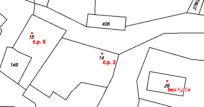 Štěpánov 2, Leština u Světlé na parcele st. 14 v KÚ Štěpánov u Leštiny, Katastrální mapa