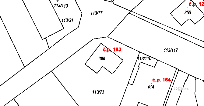 Srbice 163 na parcele st. 398 v KÚ Srbice, Katastrální mapa