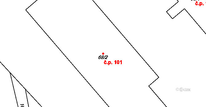 Opatov 101, Luby na parcele st. 68/2 v KÚ Opatov u Lubů, Katastrální mapa