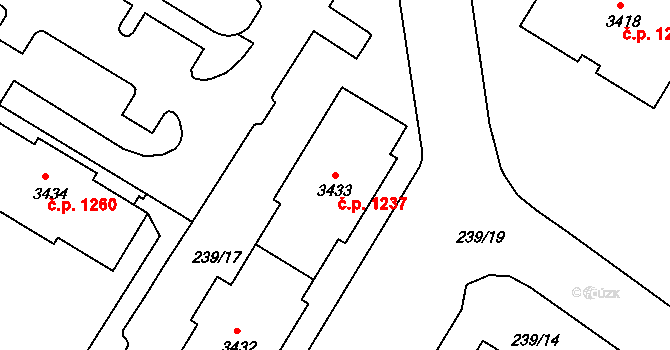 Strakonice I 1237, Strakonice na parcele st. 3433 v KÚ Strakonice, Katastrální mapa