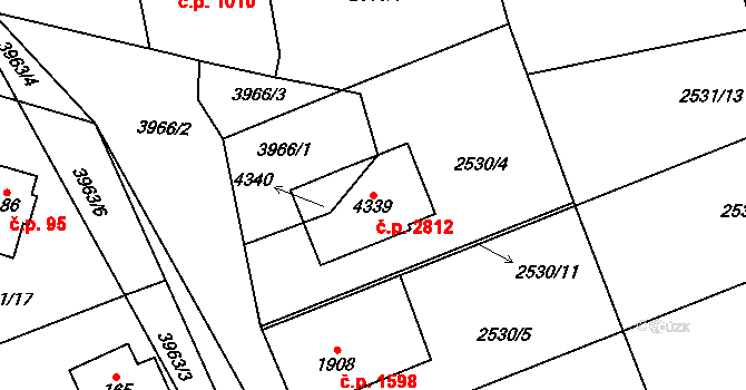 Dvůr Králové nad Labem 2812 na parcele st. 4339 v KÚ Dvůr Králové nad Labem, Katastrální mapa
