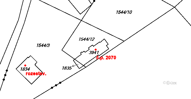 Náchod 2070 na parcele st. 3941 v KÚ Náchod, Katastrální mapa