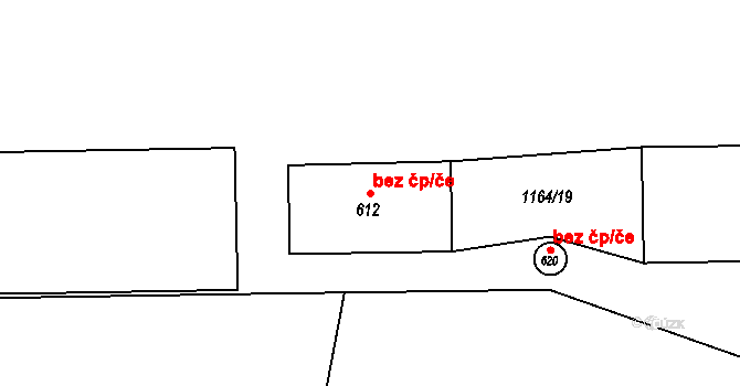 Dašice 40352137 na parcele st. 612 v KÚ Dašice, Katastrální mapa