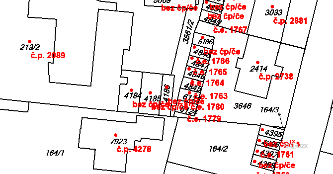 Havlíčkův Brod 44547137 na parcele st. 4186 v KÚ Havlíčkův Brod, Katastrální mapa