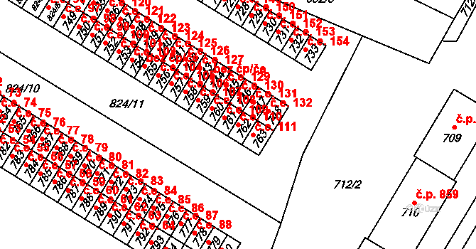 Šumbark 110, Havířov na parcele st. 762 v KÚ Šumbark, Katastrální mapa