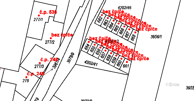 Lenešice 46248137 na parcele st. 656 v KÚ Lenešice, Katastrální mapa