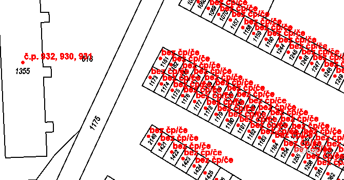 Červený Kostelec 46370137 na parcele st. 1175 v KÚ Červený Kostelec, Katastrální mapa