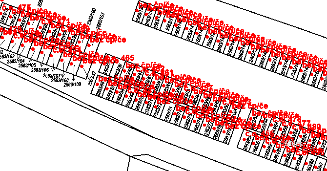 Litoměřice 47620137 na parcele st. 2563/44 v KÚ Litoměřice, Katastrální mapa