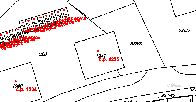 Milevsko 1235 na parcele st. 1941 v KÚ Milevsko, Katastrální mapa