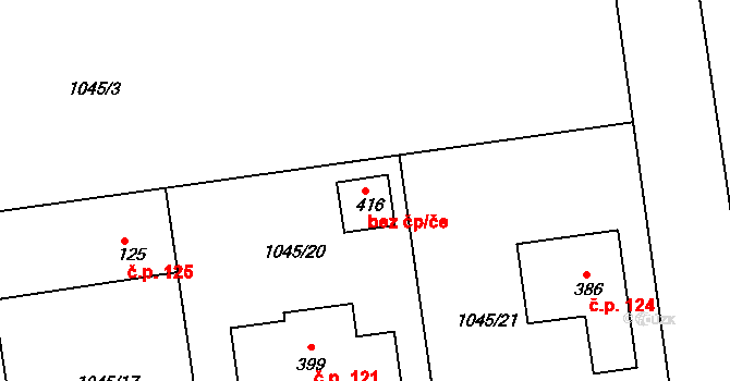 Cetoraz 80326137 na parcele st. 416 v KÚ Cetoraz, Katastrální mapa