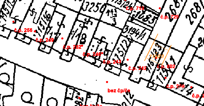 Tvrdonice 243 na parcele st. 115/19 v KÚ Tvrdonice, Katastrální mapa