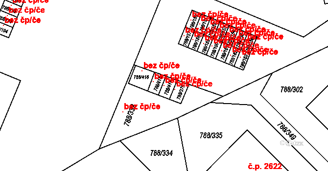 Boskovice 121424138 na parcele st. 788/414 v KÚ Boskovice, Katastrální mapa