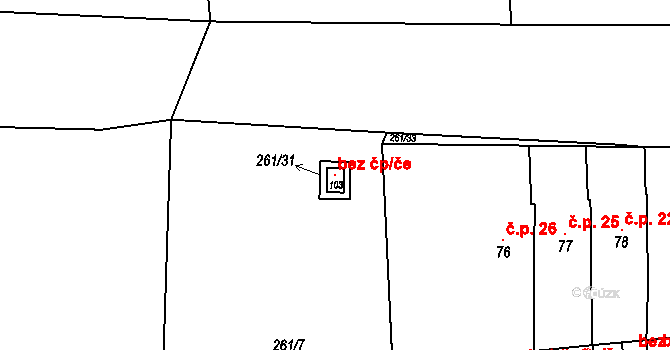 Bousín 121511138 na parcele st. 103 v KÚ Bousín, Katastrální mapa