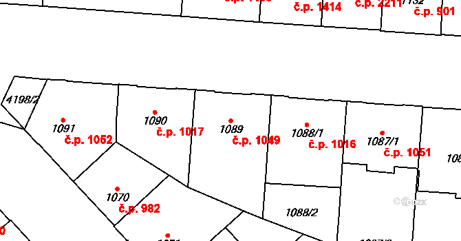 Vinohrady 1049, Praha na parcele st. 1089 v KÚ Vinohrady, Katastrální mapa
