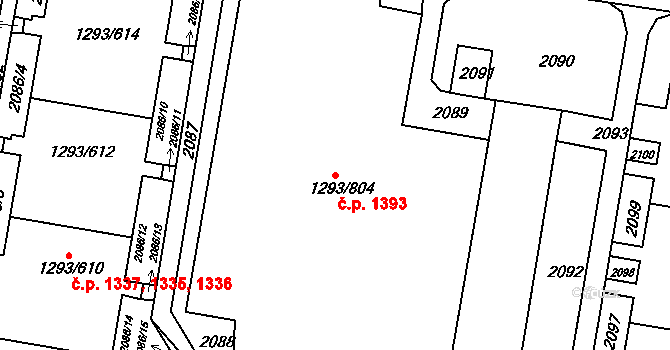 Řepy 1393, Praha na parcele st. 1293/804 v KÚ Řepy, Katastrální mapa