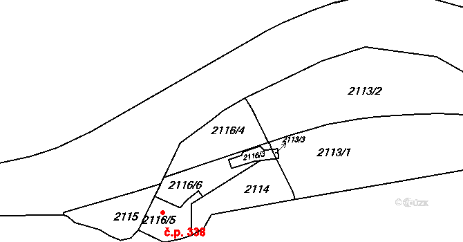 Holešovice 338, Praha na parcele st. 2116/5 v KÚ Holešovice, Katastrální mapa