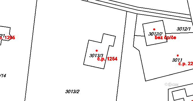 Dolní Lutyně 1254 na parcele st. 3013/3 v KÚ Dolní Lutyně, Katastrální mapa